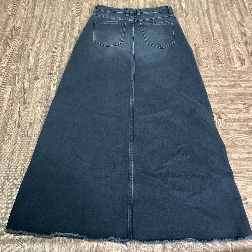 FREE PEOPLE WE THE FREE COME AS YOU ARE DENIM MAXI SKIRT - BLACK 2 - Picture 11 of 12